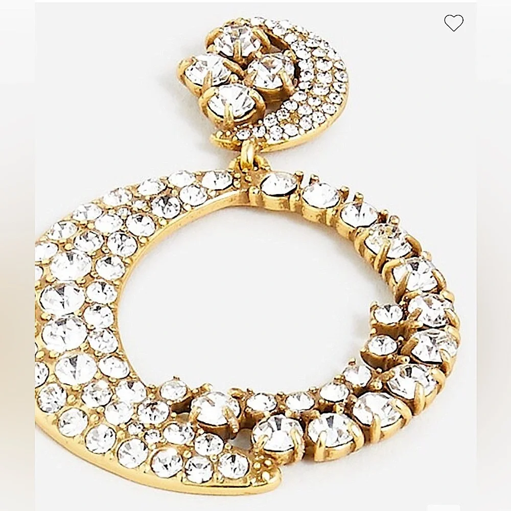✨J Crew Celestial Crystal Moon Drop Earrings, NWT✨